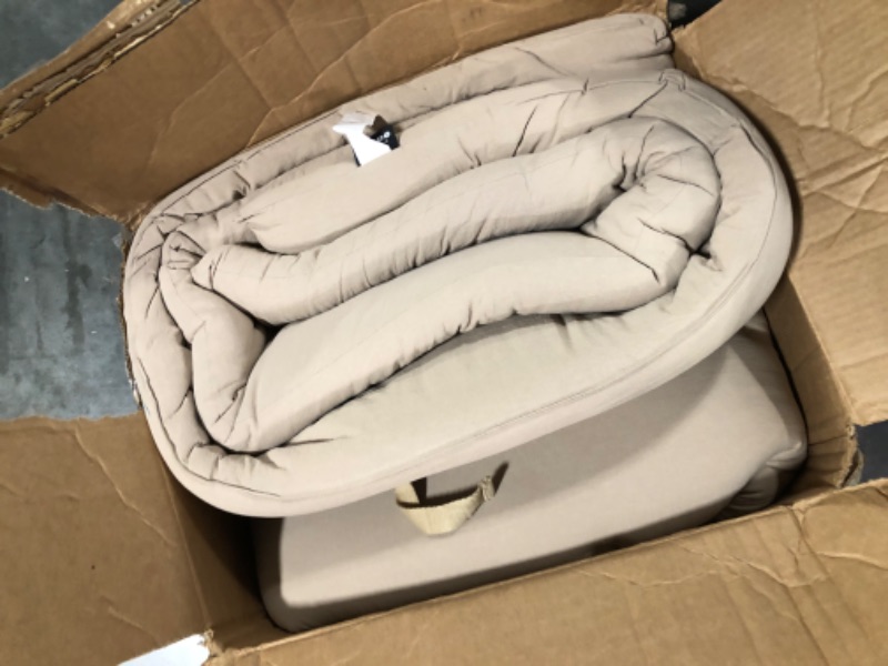 Photo 2 of **Only 1 Piece** **USED** Homelike Moment Boho King Size Comforter Set Beige, 3 Pcs Lightweight Warm Jacquard King Bedding Comforter Set for All Seasons, Down Alternative Soft Comforter Sets King Size Bed with 2 Shams Beige King