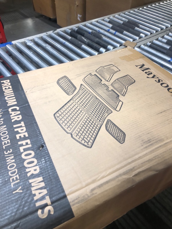 Photo 1 of Maysoo Tesla Model Y Floor Mats, Tesla Model Y 5-Seat 2020-2023 Accessories, All Weather Floor Mat Front Rear Cargo Liner Mat, Heavy Duty Floor Mats (Set of 6) Model Y floor mats (set of 6)