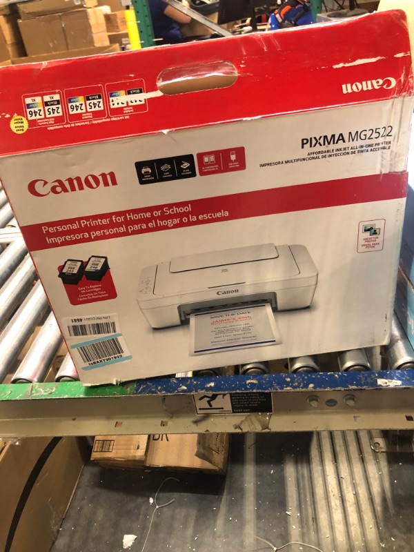 Photo 2 of Canon PIXMA MG2522 Wired All-in-One Color Inkjet Printer, Scanner & Copier, White + Printer Cable