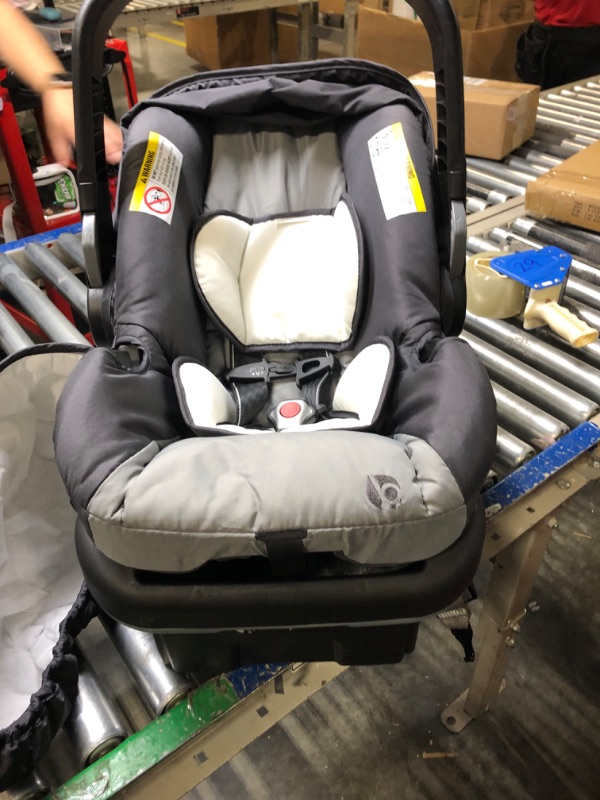 Photo 1 of Baby Trend EZ-Lift 35 Plus Ergonomic Lightweight Rear Facing Infant Car Seat with Multi Position Base and Cozy Cover, Stormy Gray/Black