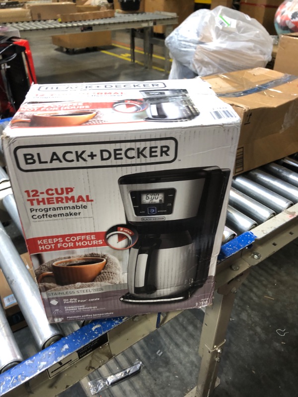 Photo 4 of BLACK+DECKER 12-Cup Thermal Coffeemaker, Black/Silver, CM2035B