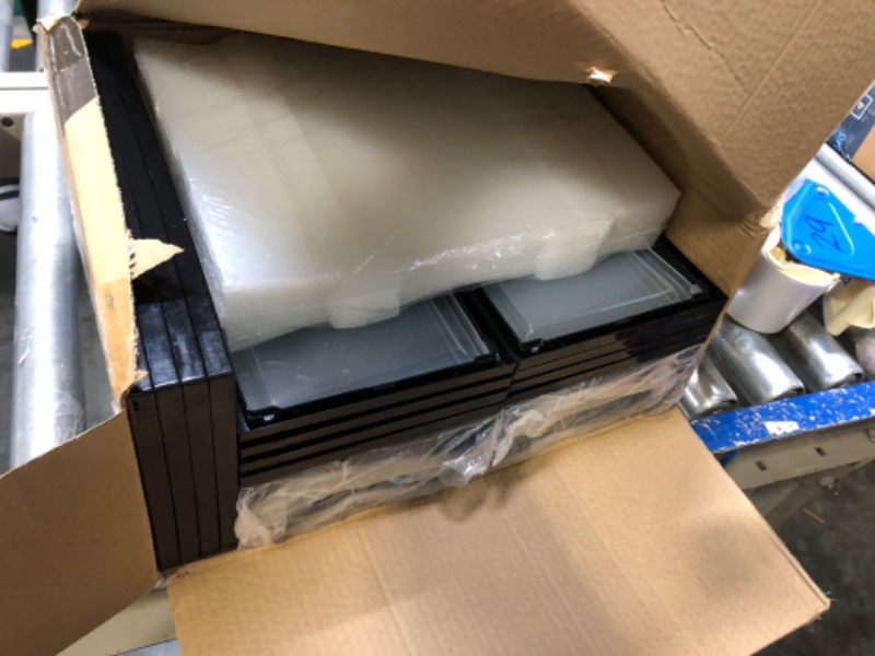 Photo 1 of SEESPRING 12 Pack Shoe Storage Box, Clear Plastic Stackable Shoe Organizer for Closet, X-Large Shoe Sneaker Containers Bins Holders Fit up to Size 13 (Black) X-Large Black