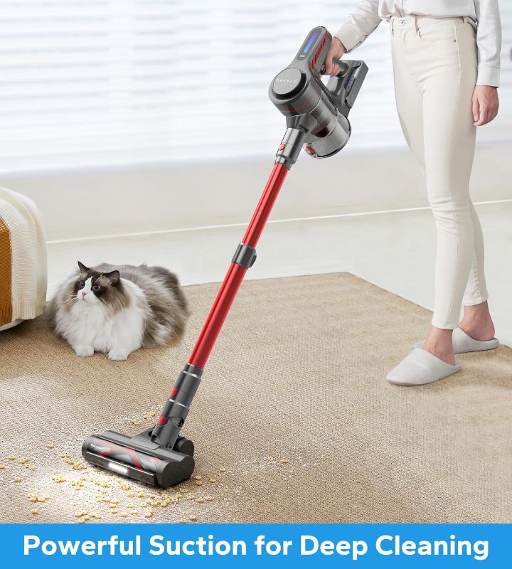 Photo 1 of ORFELD Cordless Vacuum Cleaner, Stick Vacuum with 26Kpa Powerful Suction, 45Mins Runtime Rechargeable Vacuum, Anti-Tangle & 1.5L Dust Cup
