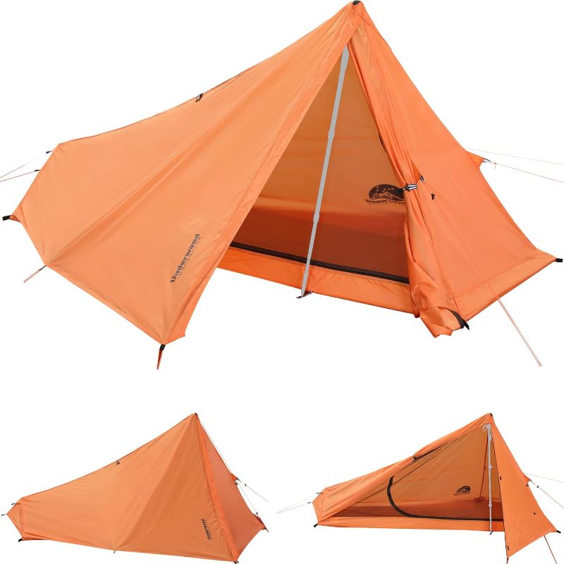 Photo 1 of 1 Person Trekking Pole Tent for Backpacking - Ultralight Backpacking Tent, Waterproof Hiking Tent for Camping, Lightweight Camping Tent for Scouts, Trekker(NO Trekking Poles!!!)
