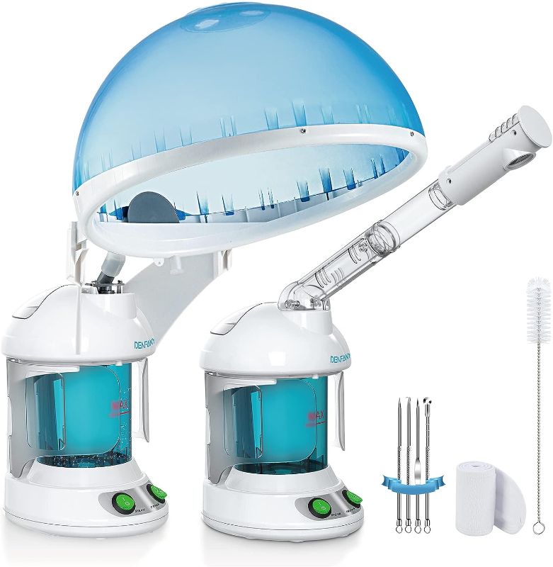 Photo 1 of DENFANY Hair Steamer, 2 in 1 Hair and Face Steamer for Natural Hair with UV Ozone, Face Steamer Hair Humidifier Moisturising Hydration System Sprayer for Personal Care Use at Home and Salon