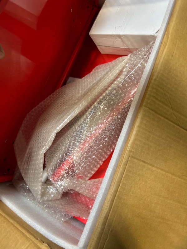 Photo 1 of ZHAOHUI Tool Trolley Cart 4-Tier Professional Level 1mm Plate Organizer Multifunction Service Parts Car, Bearing 100KG, 700x350x760mm (Color : Red)