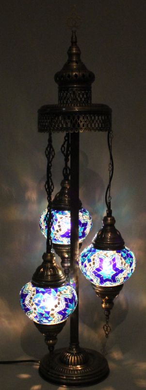 Photo 1 of **MISSING 1 GLOBE** Mosaic Floor Lamp - 3 Globe