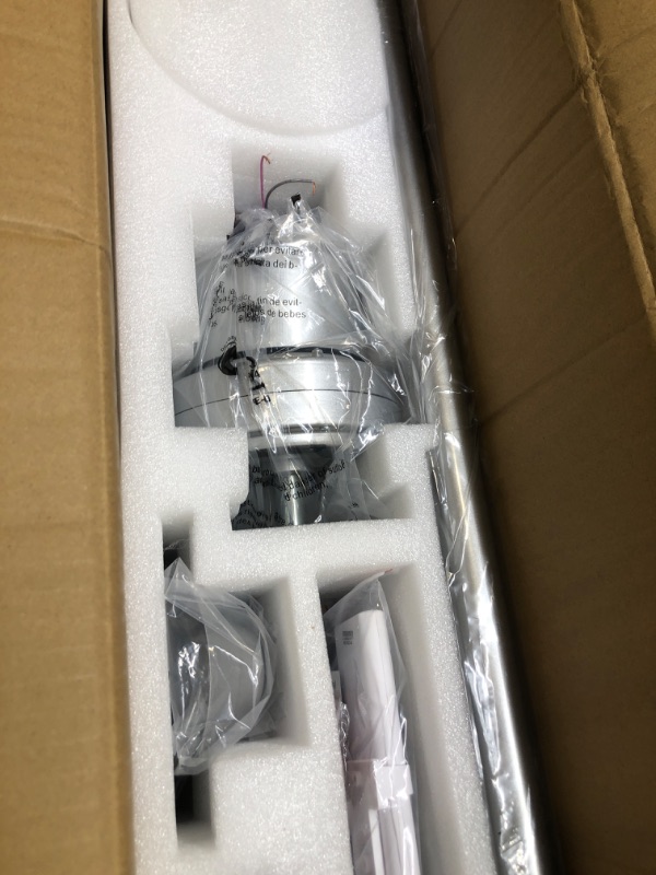 Photo 1 of ghicc Ceiling Fans with Lights and Remote, Silver Outdoor Ceiling Fan with Remote, 60 inch Modern Fan with Reversible DC Motor for Patio Bedroom