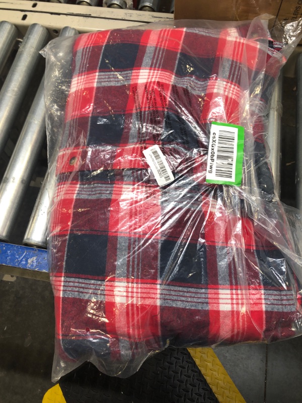 Photo 2 of Men's Maplewood Hooded Shirt Jacket Red Rover Plaid X-Large Tall