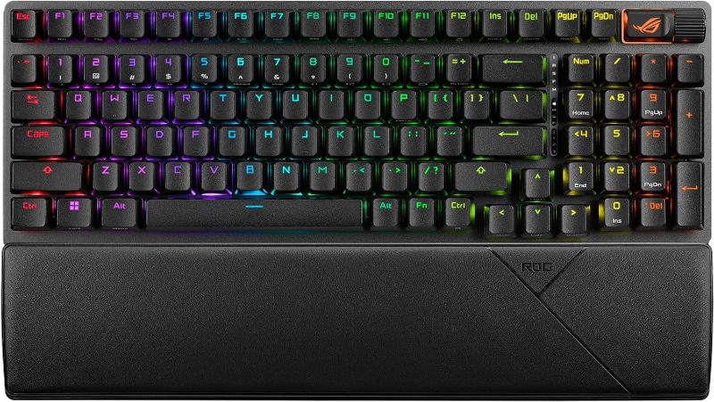 Photo 1 of ASUS ROG Strix Scope II 96 Wireless Gaming Keyboard, Tri-Mode Connection, Dampening Foam & Switch-Dampening Pads, Hot-Swappable Pre-lubed ROG NX Snow Switches, PBT Keycaps, RGB-Black