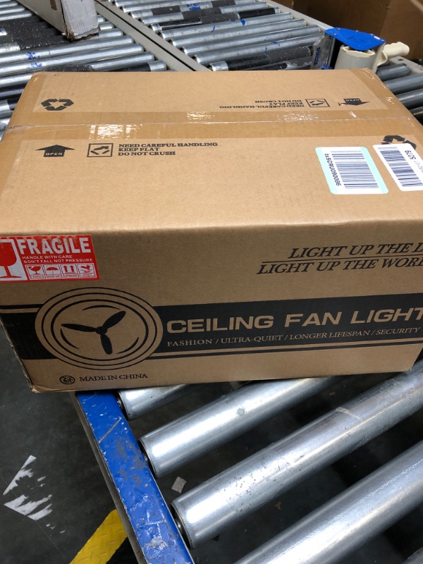 Photo 1 of Small Ceiling Fan Lights,Modern Low Profile Fans Lights 3 Reversible Blades Bedroom Living Room Kitchen 6 Wind Speed Regulation Remote Control Memory Function 22 Inch ABS Fan Blades Brown