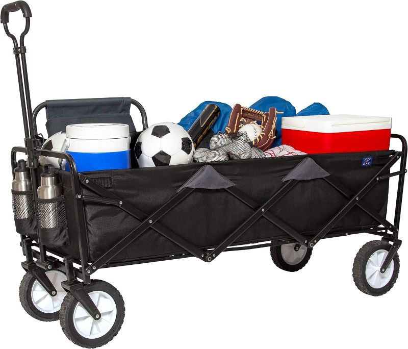 Photo 1 of **SOLD AS PARTS** Mac Sports 52 Inch Extra Long 150 Pound Capacity Portable Collapsible Xtender Utility Storage Wagon with Telescoping Adjustable Handle Locks, Black