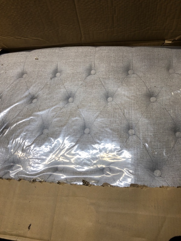 Photo 5 of 24KF Velvet Upholstered Tufted Button King Headboard and Comfortable Fashional Padded King/California King Size headboard- Grey-king King/CA King Headboard