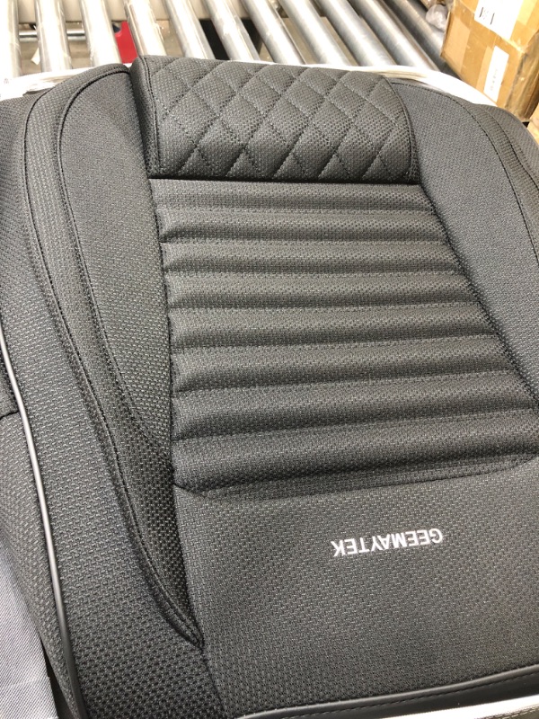 Photo 1 of GEEMAYTEK Black Car Seat Covers Full Set, Breathable Linen Automotive Front and Rear Seat Covers & Headrest, Winter Automotive Seat Cover, Compatible with Most Cars Sedans SUV Pickup Trucks Black Full Set