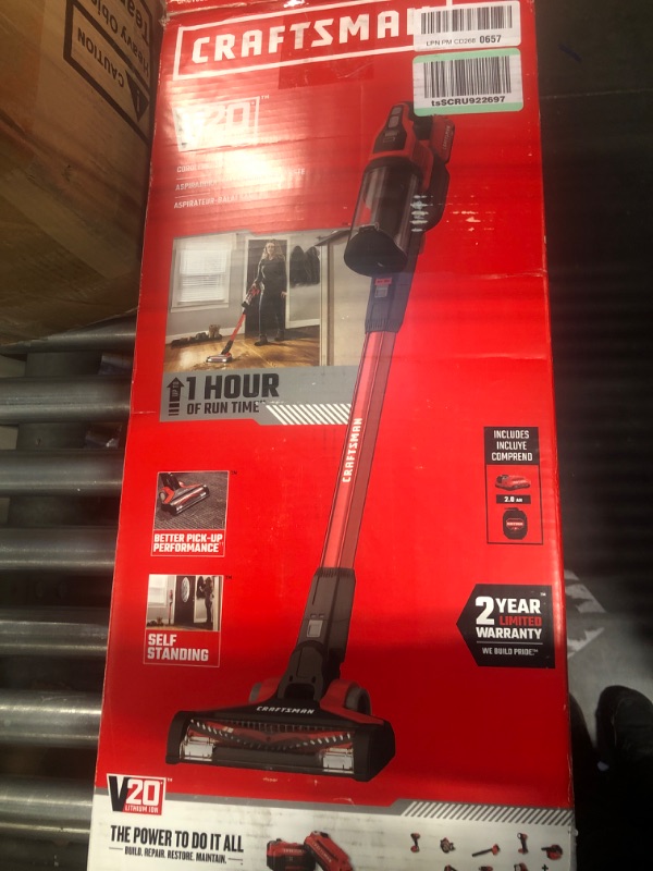 Photo 2 of **NO BATTERY**CRAFTSMAN V20 Cordless Stick Vacuum 