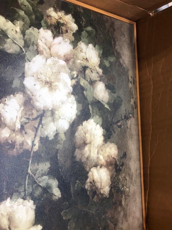 Photo 2 of **USED DAMAGED** InSimSea Framed Canvas Wall Art, Vintage Flower Pictures Decor Aesthetic, Samll Wall Art Valentines Day Gifts, Desk Shelf Decor, Floral Paintings Decor For Bedroom Bedroom Office Decor, 8x10in https://a.co/d/byoydbT