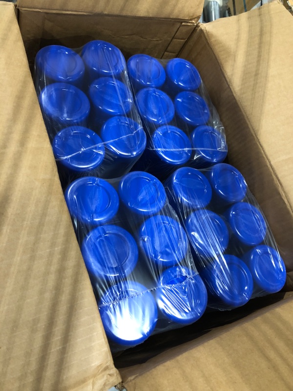 Photo 4 of 50 Strong Sports Squeeze Water Bottle Bulk Pack - 24 Bottles - 22 oz. BPA Free Easy Open Push/Pull Cap - Made in USA (Blue)