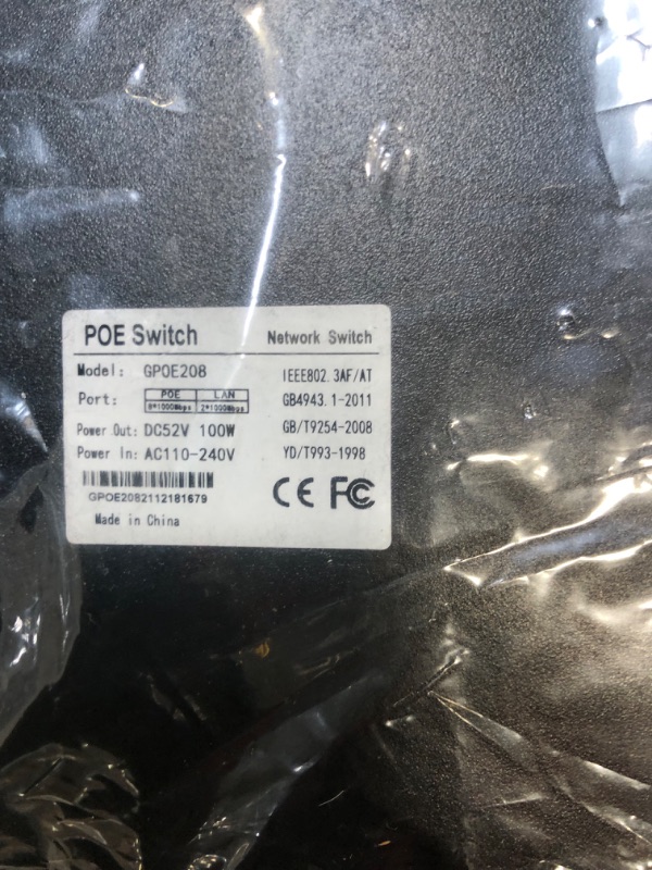 Photo 1 of 8 Port Gigabit PoE Switch with 2 Gigabit Uplink,802.3af/at Compliant,120W Built-in Power,Unmanaged Metal Plug and Play
