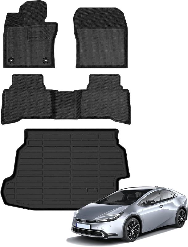 Photo 1 of AIPOIL®-Floor Mats & Cargo Liner Custom for Prius 2023 2024 & Prius Prime 2023 2024(PHEV) ?TPE All Weather Protection Anti-Slip Automotive Floor Liners?Full Set Automobile mats Accessories, Black
