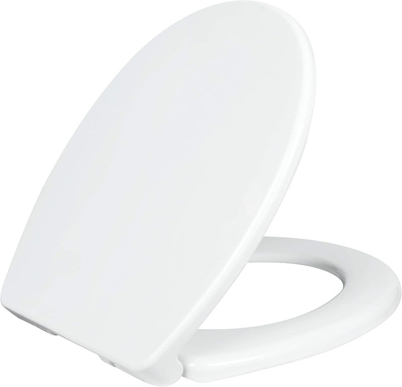 Photo 1 of **FOR PARTS** LUXE Bidet Luxe TS1008R Round Comfort Fit Toilet Seat with Slow Close, Quick Release Hinges, and Non-Slip Bumpers (White) Round White