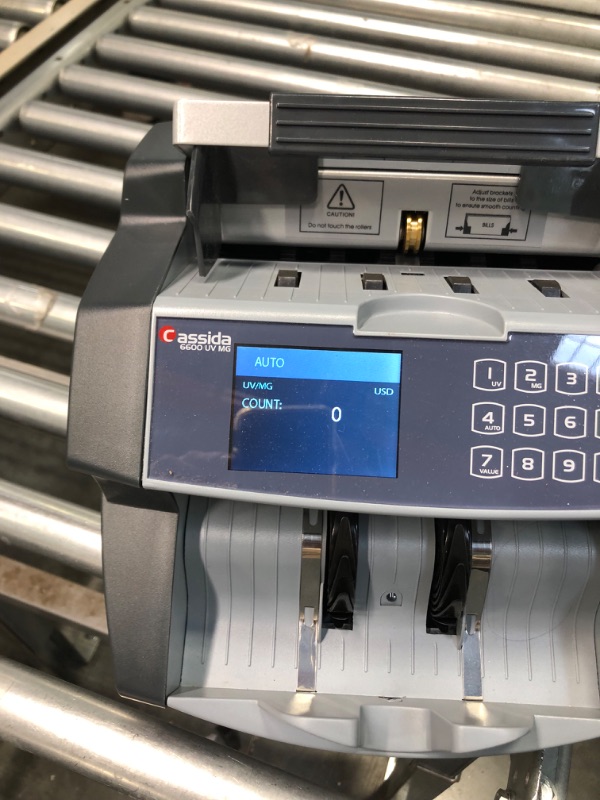 Photo 1 of Cassida 6600 UV/MG – USA Business Grade Money Counter with UV/MG/IR Counterfeit Detection – Top Loading Bill Counting Machine w/ ValuCount™, Add and Batch Modes – Fast Counting Speed 1,400 Notes/Min UV/MG Counterfeit Detection Machine