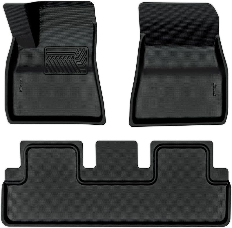 Photo 1 of Floor Mats Fits for Tesla Model 3 2020-2023, Custom Fit All-Weather Car Floor Liners, Included Front & Rear Row Liner Black