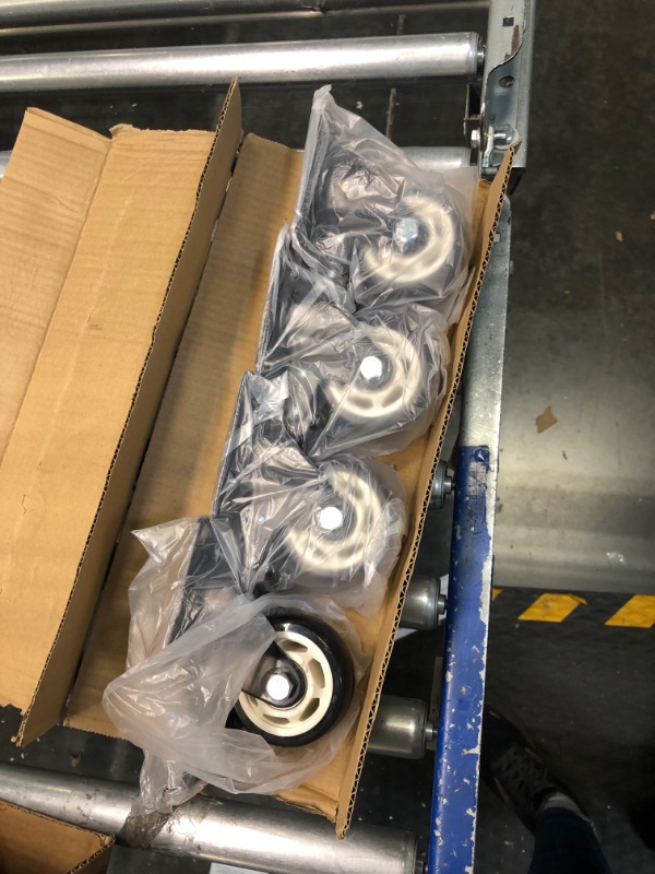 Photo 2 of 3 Inch Caster Wheels, Swivel Casters Set of 4 Heavy Duty with Brake 1000 LBS, Ball Bearing 360 Degree Top Swivel Plate Casters, No Noise Polyurethane (PU) Castor Wheels for Furniture Cart Workbench