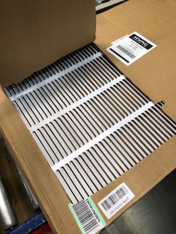 Photo 3 of 20" X 30" Steel Return Air Filter Grille for 1" Filter - Easy Plastic Tabs for Removable Face/Door - HVAC DUCT COVER - Flat Stamped Face -White [Outer Dimensions: 21.75w X 31.75h] White 20 X 30