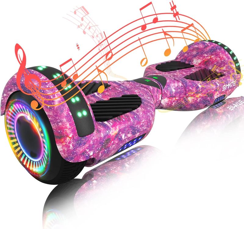 Photo 1 of ** FOR PARTS ONLY ** SIMATE 6.5" Hoverboard with Bluetooth & LED Lights, Self Balancing Hover Boards for Kids & Adults & Girls & Boys, for All Ages