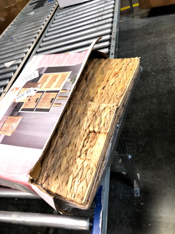 Photo 1 of JGJCYO9 Storage Baskets Wicker Cube Baskets Foldable Handwoven Water Hyacinth Laundry Organizer,Set of 4 pcs Baskets-11x11x11inch