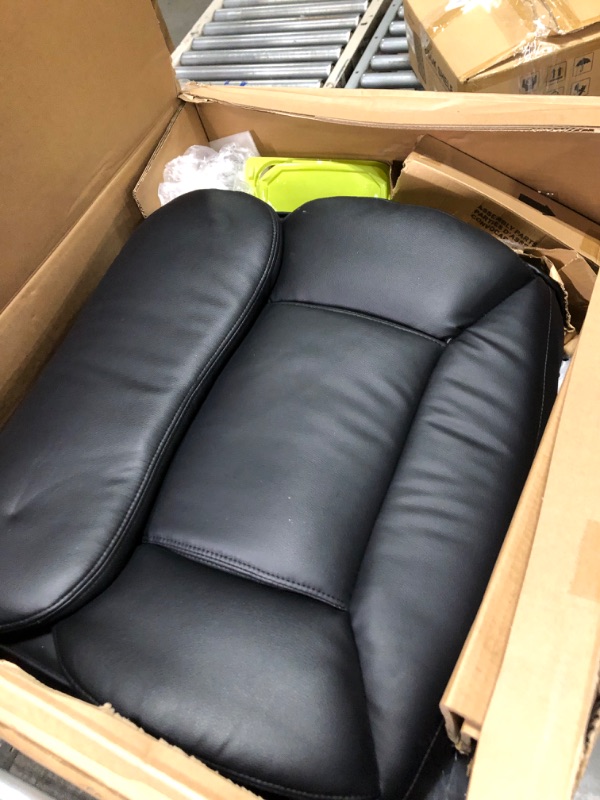 Photo 3 of **USED Missing Base And Wheels*** 
Serta Big & Tall Executive Office Chair High Back All Day Comfort Ergonomic Lumbar Support, Bonded Leather, Black ****CAN BE USED FOR PARTS ******* 