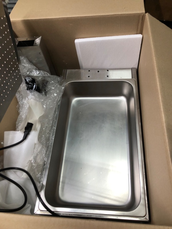 Photo 3 of 110V French Fry Food Warmer 23" x 13.5", 900W Fry Heat Lamp with Detachable Bent Drain Board Drip Pan, Stainless Steel Food Heat Light 86?-185?, Free Standing Fried Chicken Warmer With Light 23” x 13.5”