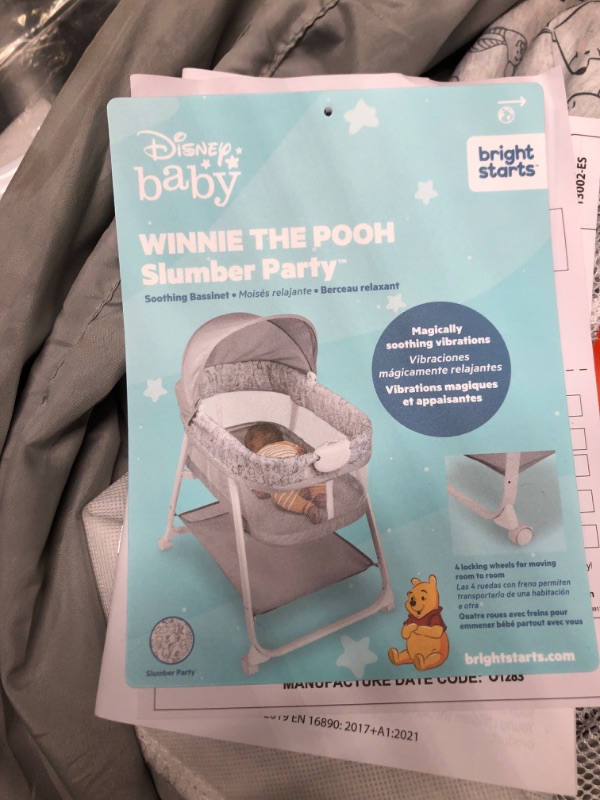 Photo 3 of Bright Starts Winnie The Pooh - Slumber Party Soothing Bassinet with Vibrations, Ages 0-5 Months