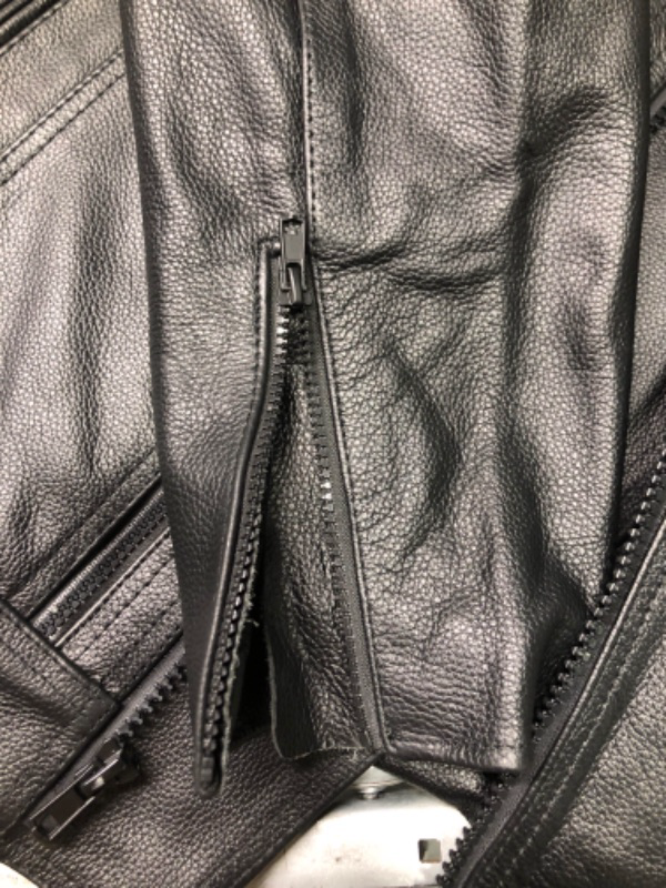 Photo 4 of Milwaukee Leather LKM1760 Men's Black Leather Jacket with Utility Pockets Black 3X-Large