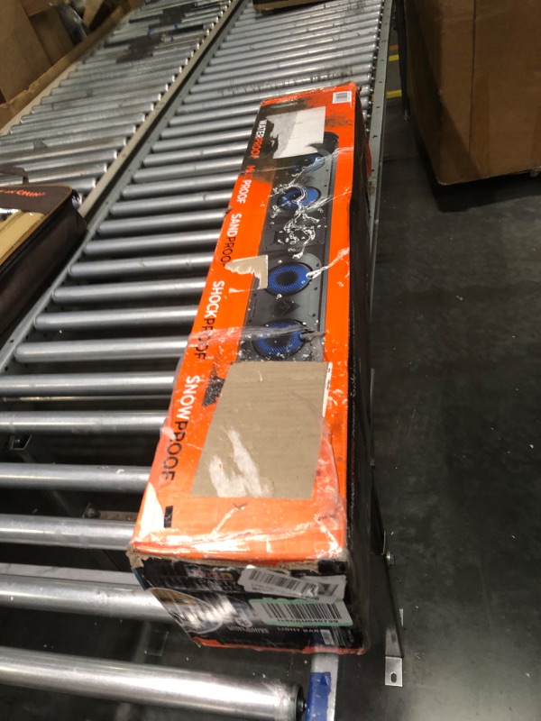 Photo 1 of ECOXGEAR SoundExtreme SE26 Amplified Powersports Bluetooth 8 Speaker Soundbar Waterproof Sandproof with LED Lighting 500 Watts of Peak Power
