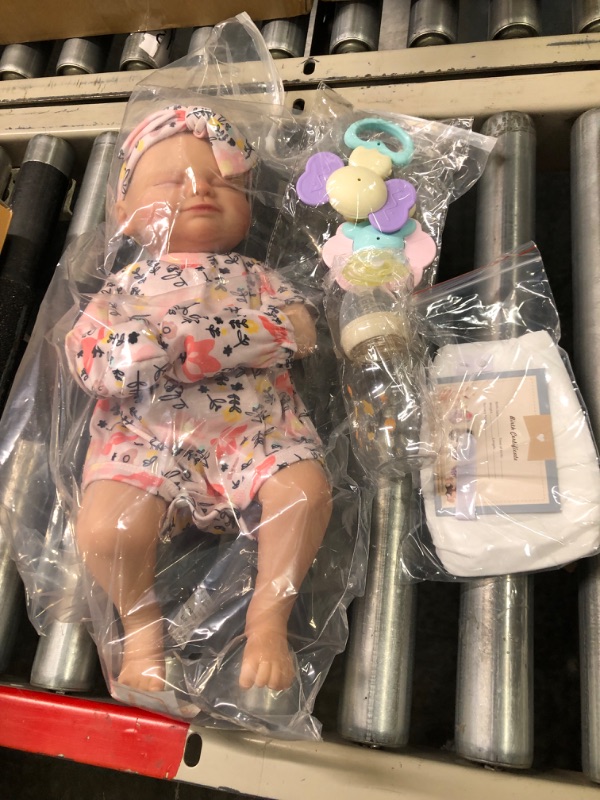 Photo 1 of BABESIDE Lifelike Reborn Baby Dolls - 17-Inch Real Baby Feeling Realistic-Newborn Baby Dolls Sweet Smile Sleeping Dolls Girl Handmade Real Life Baby Dolls with Accessories Gift Set for Kids Age 3 + hand-painted hair