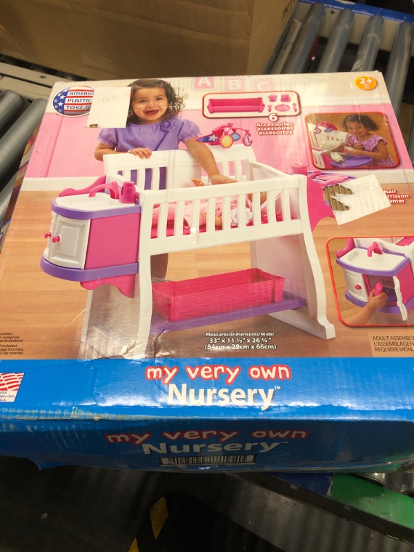 Photo 2 of American Plastic Toys Kids’ My Very Own Nursery Baby Doll Playset, Doll Furniture, Crib, Feeding Station, Learn to Nurture and Care, Durable and BPA-Free Plastic, for Children Ages 2+