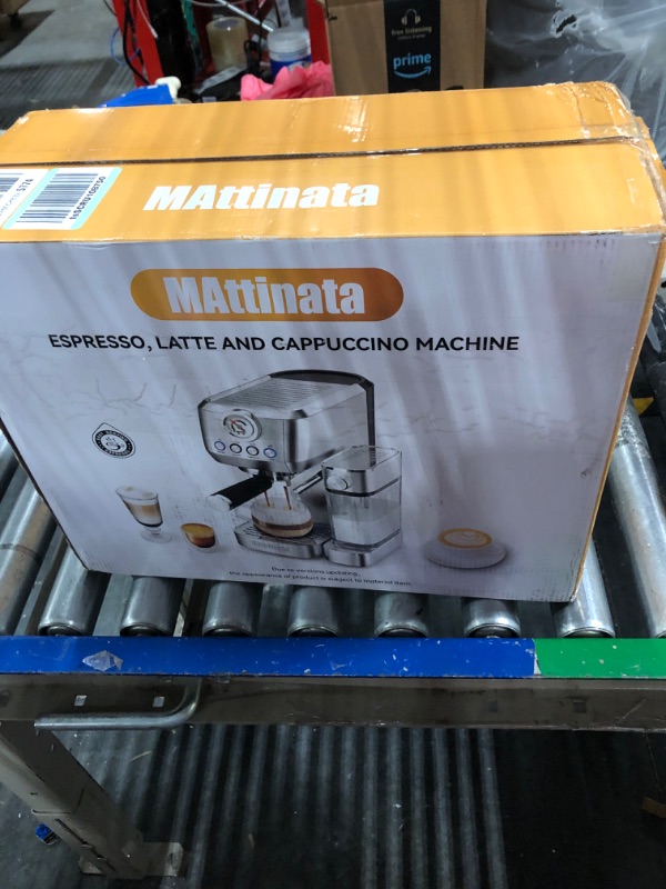Photo 1 of MAttinata Cappuccino Machine and Espresso Machine, 20 Bar Stainless Steel Latte Maker for Home with Automatic Milk Frothing System Silver