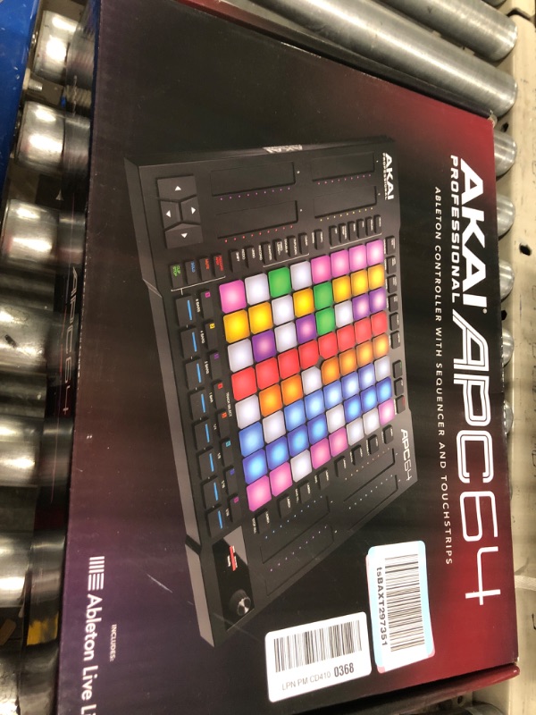 Photo 2 of AKAI Professional APC64 Ableton MIDI Controller with 8 Touch Strips, Step Sequencer, 64 RGB Velocity-Sensitive Pads, CV Gates, MIDI In & Out, USB-C