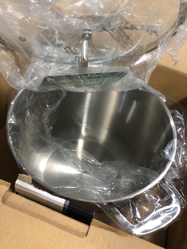 Photo 3 of 15-Quart Stainless Steel Stock Pot - 18/8 Food Grade Stainless Steel Heavy Duty Induction - Large Stock Pot, Stew Pot, Simmering Pot, Soup Pot with See Through Lid, Dishwasher Safe - NutriChef NCSP23 19 Quart Pot