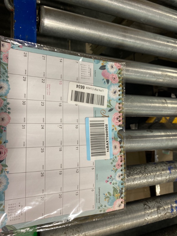 Photo 2 of 2024 Wall Calendar - 2024 Calendar, 12-Month Calendar 2024, 11" x 8.5", Twin-Wire Binding + Hanging Hook + Thick Paper + Unruled Blocks with Julian Dates - Floral Green