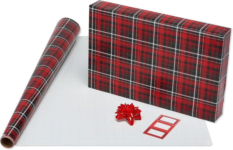 Photo 1 of American Greetings 120 Sq. ft. Valentines Day Wrapping Paper Set with Gridlines, Bows, and Gift Tags (3 Rolls 30 in. x 12 ft, 7 Bows, 30 Gift Tags)