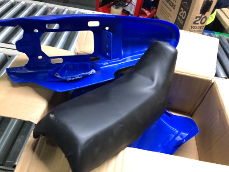 Photo 4 of SUNQIAO PW50 Plastic Kit, Fender Body Seat Gas Tank for Yamaha PW50 PY50 PeeWee 50 Kid Bikes (Blue)