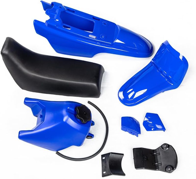 Photo 1 of SUNQIAO PW50 Plastic Kit, Fender Body Seat Gas Tank for Yamaha PW50 PY50 PeeWee 50 Kid Bikes (Blue)