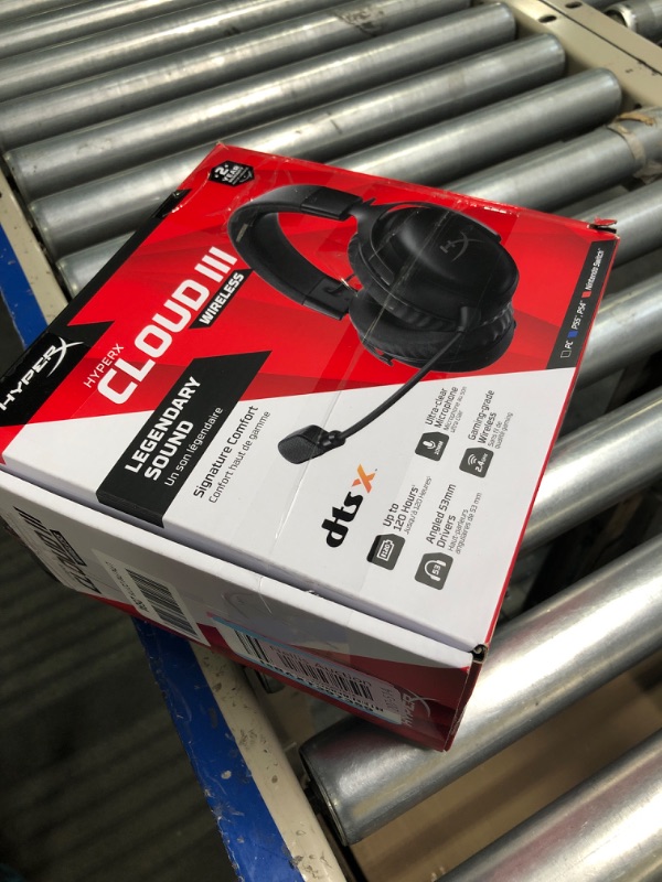 Photo 1 of HyperX Cloud III Wireless – Gaming Headset for PC, PS5, PS4, up to 120-hour Battery, 2.4GHz Wireless, 53mm Angled Drivers, Memory Foam, Durable Frame, 10mm Microphone, Black Black Wireless