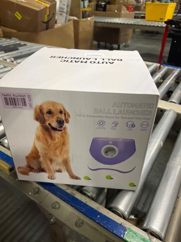 Photo 1 of ENIGETA Automatic Ball Launcher for Dogs, Distance 10-30ft Ball Thrower Indoor& Outdoor Dog Fetch Machine for Small to Medium Sized Dogs 6PCS Tennis Balls Included(2 inch)