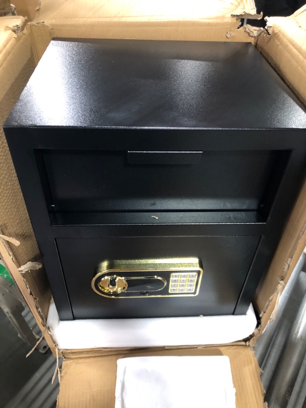 Photo 3 of 2.6 Cub Security Depository Safe Box for Business, Digital Drop Slot Safe with Anti Fish Front Drop Box and Keypad, Drop locker Safe Box with LED light, External Battery Box for Home Money Mail Church 2.6 Cuft