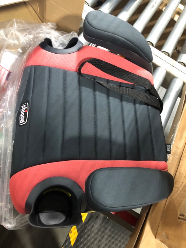 Photo 1 of Chicco GoFit Backless Booster Car Seat, Travel Booster Seat for Car, Portable Car Booster Seat for Children 40-110 lbs. | Coral/Orange Coral GoFit