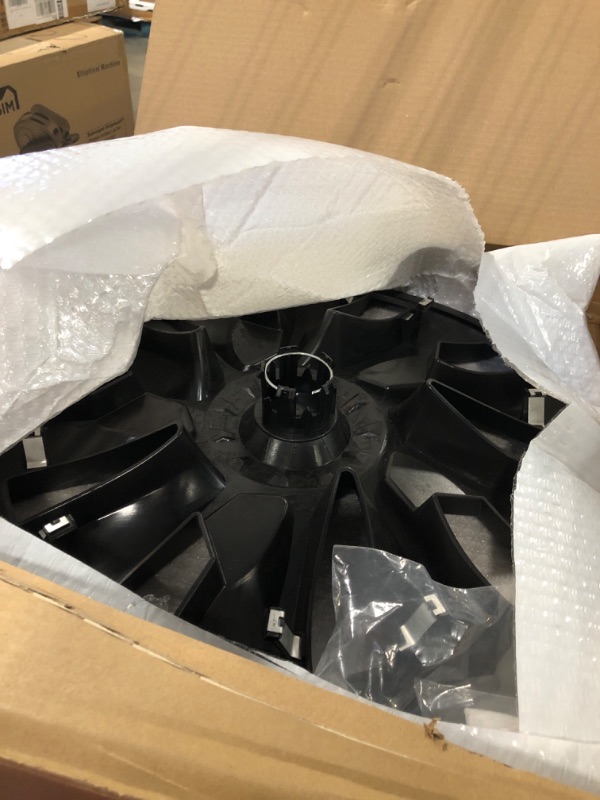 Photo 1 of HANSSHOW Tesla Model 3 Hubcap - 18 Inch 4PCS Model 3 Hub Cap Replacement Tesla Wheel Caps Protector Cover Model 3 Wheel Cover Kit Exterior Accessories - (Matte Black - 18") 18” Model 3 Matte Black