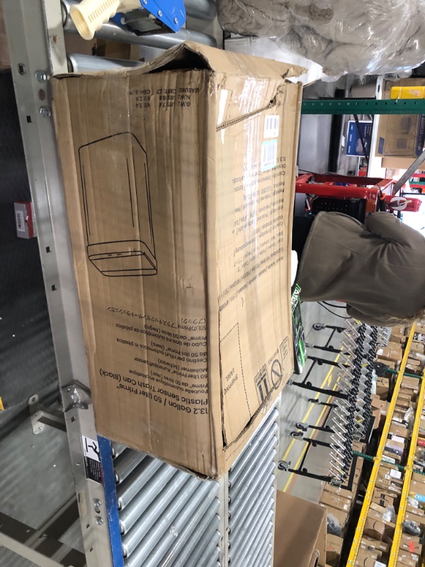 Photo 1 of iTouchless Prime 13.2 Gallon Plastic Sensor Trash Can, Durable Dent-Proof Construction, Slim and Space-Saving Automatic Bin Great for Kitchen, Home, Office, Business, Garage, Black Color